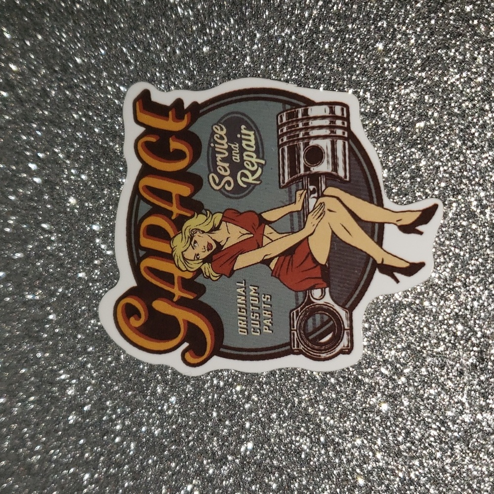 PIN-UP RETRO Waterproof Sticker Garage Girl